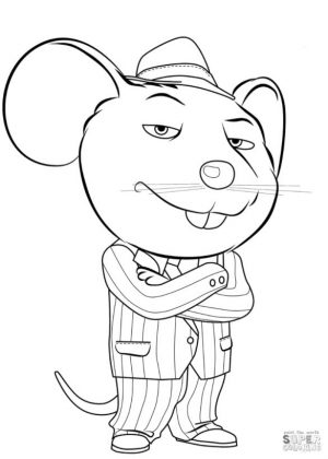 Sing Coloring Pages Mike the Little Mouse
