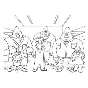 Sing Coloring Pages Printable The Gorillas and the Inmates