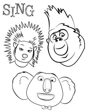 Sing Movie Coloring Pages Free Sing Movie Characters Heads