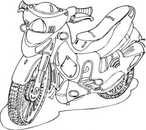 Small Motorcycle Coloring Pages for Boys
