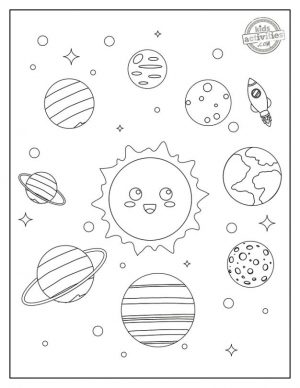 Solar System Coloring Worksheet for Kindergarten sml1