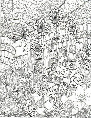 Spring Coloring Pages Free for Grown Ups Complex Floral Garden Printable