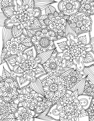 Spring Coloring Pages for Adults Complex Flower Pattern Printable