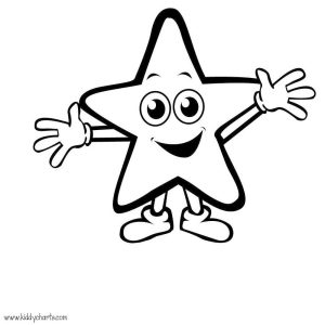 Star Coloring Pages Friendly Little Star Wearing Gloves