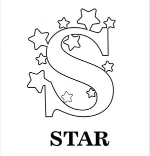Star Coloring Pages Letter S Is for Stars