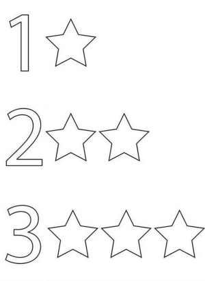 Star Coloring Pages One Two and Three Stars