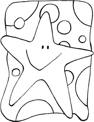 Star Coloring Pages Simple Smiling Star