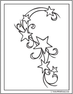 Star Coloring Pages Six Stars Intertwining Each Other