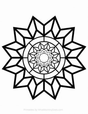 Star Coloring Pages Snowflake Star Design