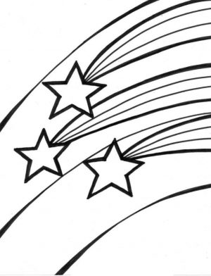 Star Coloring Pages Three Stars Racing Across the Sky