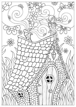 Strawberry Fairy Coloring Pages for Adults ok3