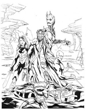 Superhero Coloring Pages For Adult All Members of Guardians of the Galaxy