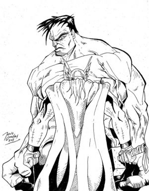 Superhero Coloring Pages For Adult Hulk and Thor About to Fight