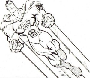 Superhero Coloring Pages Free Online Superman Flying in the Sky