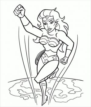 Superhero Coloring Pages Free Online Wonder Woman Launches to the Sky