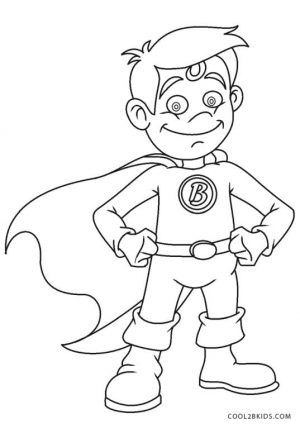 Superhero Coloring Pages for Toddlers Little Boy with Superhero Costume