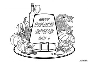 Thanksgiving Adult Coloring Pages Turkey Head Pumpkin and Corn