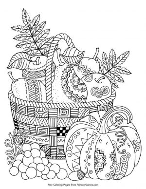 Thanksgiving Coloring Pages for Adult Free Printable A Basket of Fall Crops
