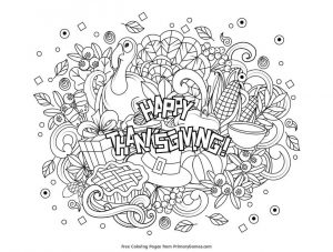 Thanksgiving Coloring Pages for Adult Happy Thanksgiving Doodle Card