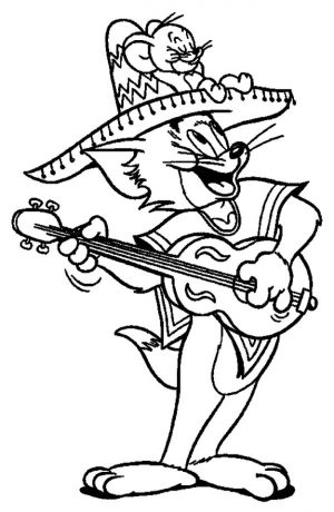Tom-and-Jerry-Celebrate-Cinco-de-Mayo-Coloring-Pages