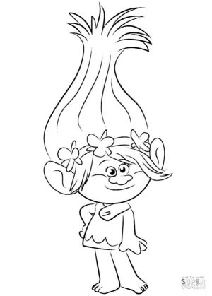 Trolls Coloring Pages Free Printable Poppy