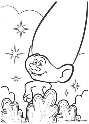 Trolls Coloring Pages Smiling Happy Troll