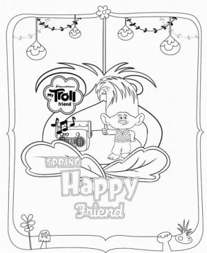 Trolls Coloring Pages Spring Happy Friend