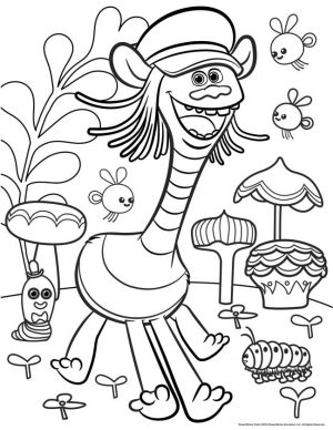 Trolls Coloring Pages Troll with Four Legs and Long Neck