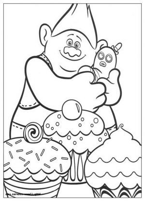Trolls Coloring Pages Trolls Love Cupcakes