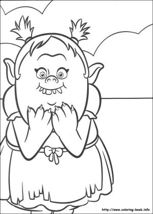Trolls Coloring Pages for Kids Bridget Funny Troll Girl