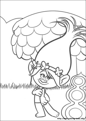 Trolls Coloring Pages for Kids Poppy Looking so Cute
