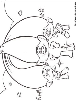 Trolls Coloring Pages for Kids Three Troll Friends