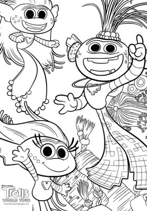 Trolls World Tour Movie Coloring Pages Free to Print