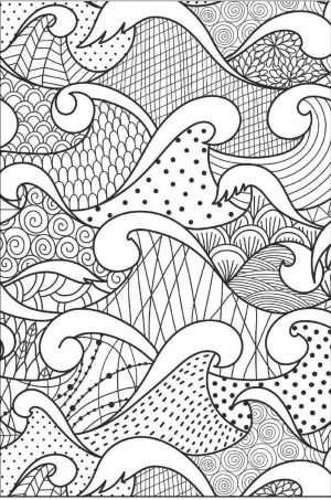 Under the Sea Coloring Pages for Grown Ups Abstract Waves Art