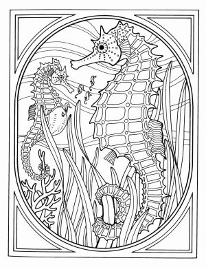 Under the Sea Coloring Pages for Grown Ups Sea Horse Couple