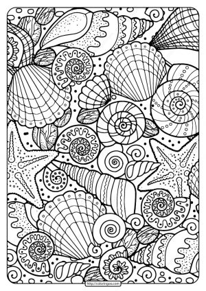 Under the Sea Coloring Pages for Grown Ups Star Fish and Sea Shell