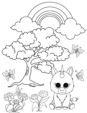Unicorn Beanie Boo Coloring Pages for Kids fdv0