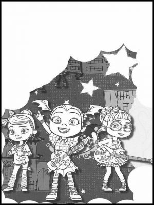 Vampirina Coloring Pages Vampirina Playing in a Band with Friends