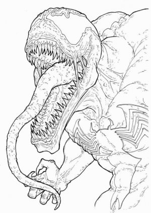 Venom Coloring Pages Free to Print Realistic Venom Drawing for Adults