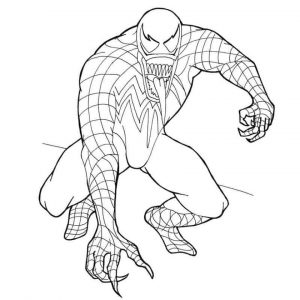 Venom Coloring Pages Free to Print Venom in Spiderman Costume