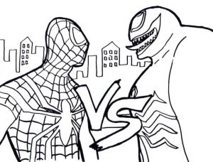 Venom Coloring Pages Printable Venom Vs Spiderman