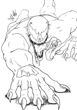 Venom Coloring Pages to Print Venom Crawling on the Wall