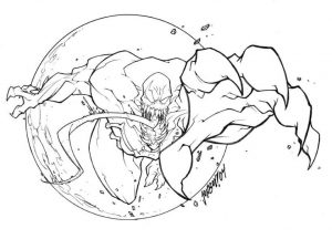 Venom Coloring Pages to Print Venom Is a Menace in the Dark