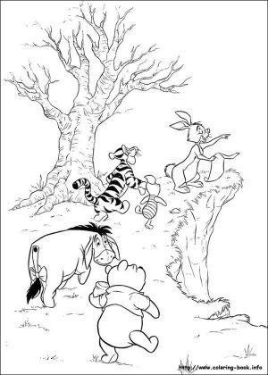 Winnie the Pooh Coloring Pages Cute Pooh and Friends Treasure Hunting