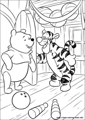 Winnie the Pooh Coloring Pages Cute Tiger Inviting Pooh to His Party