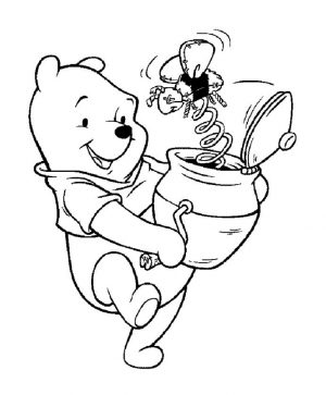 Winnie the Pooh Coloring Pages Easy Pooh Playing with His Favorite Toy