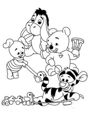 Winnie the Pooh Coloring Pages Free Baby Pooh and Friends