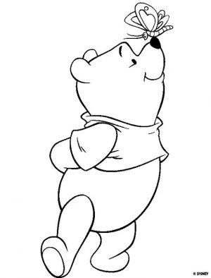Winnie the Pooh Coloring Pages Free Pooh and Butterfly Are Friends