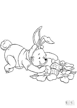 Winnie the Pooh Coloring Pages Pooh Found a Couple of Easter Eggs