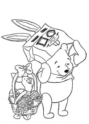 Winnie the Pooh and Friends Coloring Pages Pooh and Piglet Celebrating Easter